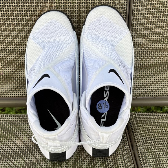 Nike go Flyease White and Black Slip-On Athletic Shoes - Picture 2 of 16